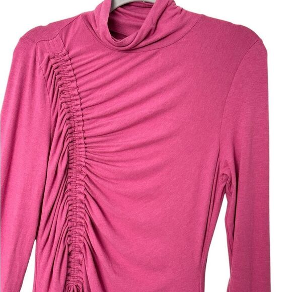 Anthropologie Daily Practice Pink Ruched Midi Dress | Size L - Picture 5 of 10